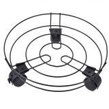 Suport Ghiveci Metalic, Rotund, Roti, Diametru 30 cm, Negru, Oem