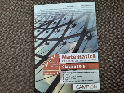 MATEMATICA PROBLEME SI TESTE CLASA A IX A MARIUS BURTEA SEMESTRUL 1 foto