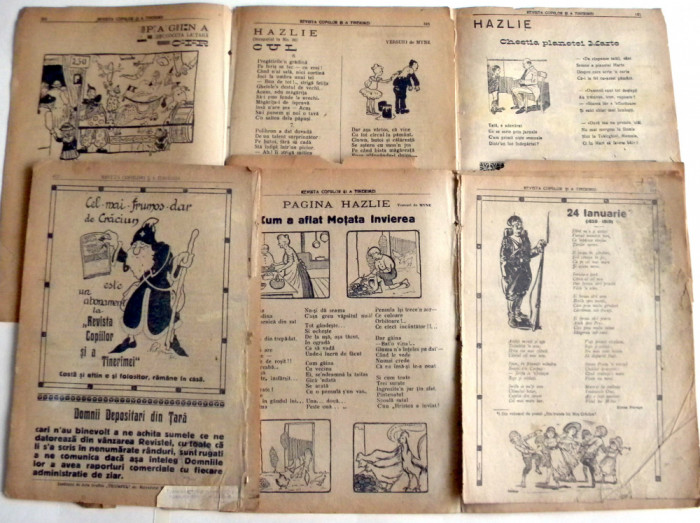 1920 Lot file deparaiate benzi desenate romanesti Revista copiilor si tinerimei