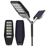 Lampa Solara Stradala 300W, VisionHub&reg;, Proiector cu 600 LED-uri in 15 Casete, Incarcare cu Panou Solar incorporat, Telecomanda, cu Senzor de Miscare,