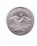 Moneda SUA 25 centi/quarter dollar 2018 D, Georgia Cumberland Island, stare foarte buna, curata