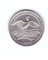Moneda SUA 25 centi/quarter dollar 2018 D, Georgia Cumberland Island, stare foarte buna, curata