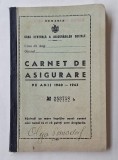 Carnet Asigurare Socială Rom&acirc;nia 1940&ndash;1943, rar, complet, Olga Romsdorf