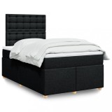 Cumpara ieftin Gossi pat box spring cu saltea, negru, 120x190 cm, catifea