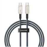 Cablu alimentare si date Baseus Unbreakable, Fast Charging Data Cable pt. smartphone, USB la USB Type-C 100W, 1m, braided aliaj zinc, alb