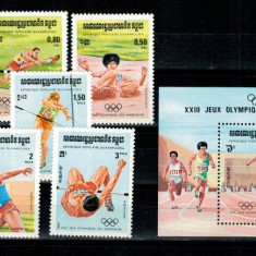 Cambodge 1984 - Jocurile Olimpice, serie+colita neuzata