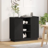 vidaXL Comodă cu LED Negru Stejar 90x32x75 cm Lemn prelucrat