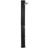 Outsunny Duș Solar de Grădină 40 Litri, Rotativ și Robinet pentru Picioare, 19x20x217 cm, Negru | Aosom Romania