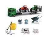 Set de joaca ferma cu trailer, 2 tractoare si accesorii