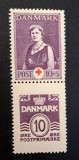 Danemarca 1938 Pereche Verticală "Regina Alexandrine - Crucea Roșie" (10+5 &Oslash;re Violet) Neștampilată cu sarniera- CKL2
