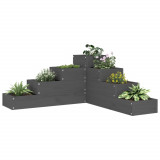 VidaXL Jardinieră grădină 4 niveluri, gri 80,5x79x36 cm lemn masiv pin