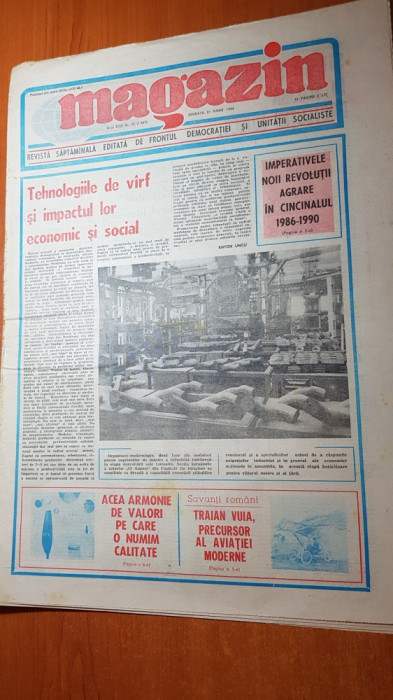 ziarul magazin 21 iunie 1986-foto si articol despre traian vuia