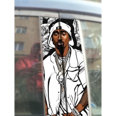 Sticker Auto Rapper 2Pac pentru Stalpi Usi , Autocolant cu Design Iconic