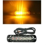 Stroboscop Auto 6 LED Portocaliu 12-24V, Slim, Montaj Facil, Anti-Coliziune, Universal
