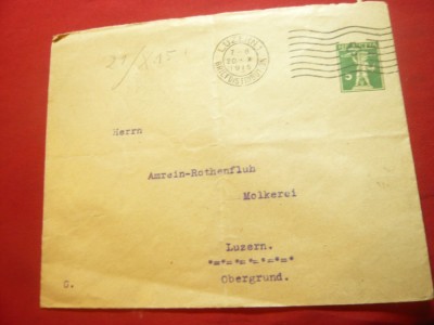 Plic Elvetia cu 5r marca fixa si Reclama Export.Fromage Suisse Lucerna 1915 foto