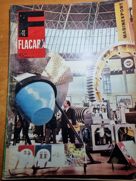 flacara 21 octombrie 1972-articol jud. gorj,tractorul brasov,ceausescu la TIB