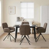 Cumpara ieftin Scaune de dining rotative 4 buc. Piele Suedata Sintetica