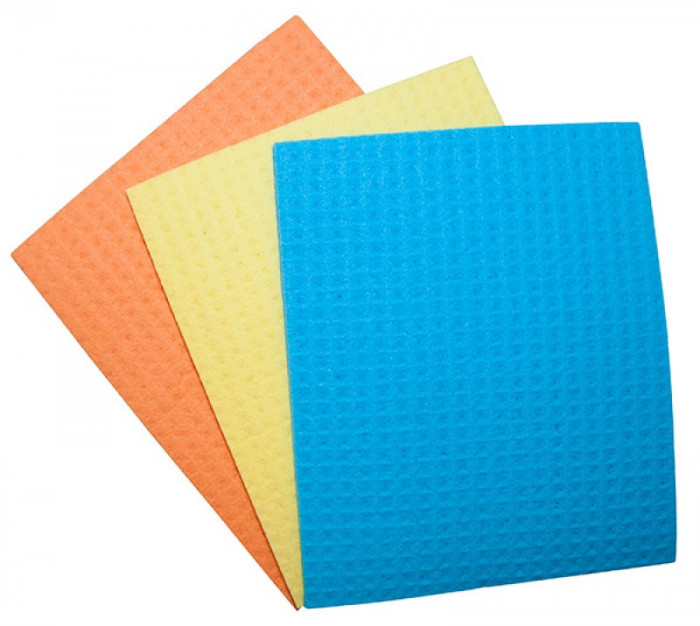 Lavete Umede, Absorbante, 18x16cm, 3buc/set, Office Products - Culori Asortate