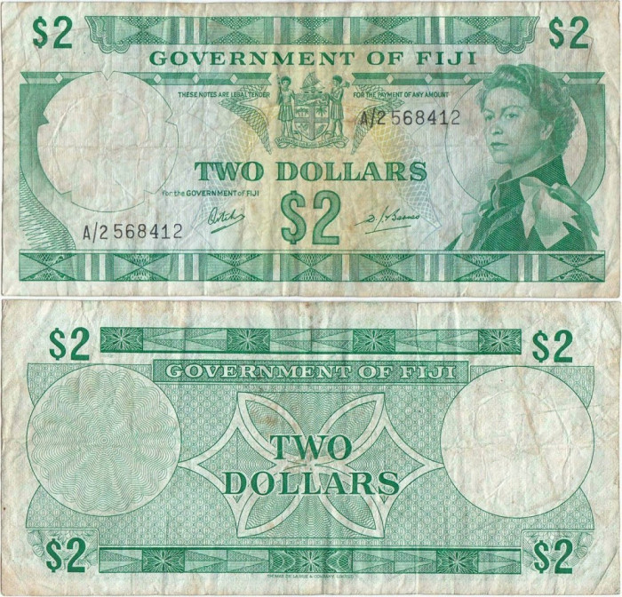 1969 , 2 dollars ( P-60a ) - Fiji