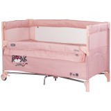 Cumpara ieftin Patut pliabil Chipolino Relax Tiger powder pink cu laterala culisanta