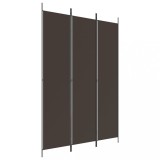 Paravan de camera cu 3 panouri, maro, 150x220 cm, textil