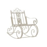 Scaun Balansoar DKD Home Decor Metal Aluminiu Alb (63 x 89 x 92 cm)