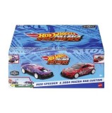 Cumpara ieftin Set 2 masinute metalice Hot Wheels - Mod Speeder si 2004 Mazda Rx8 Custom, cu sistem pull - back, scara 1:43
