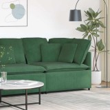 VidaXL Modul de colț pentru canapea modulară cu perne verde &icirc;nchis 100 cm