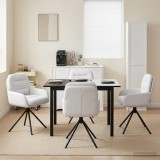 Cumpara ieftin Scaune de dining rotative 4 buc. Piele artificiala Alb