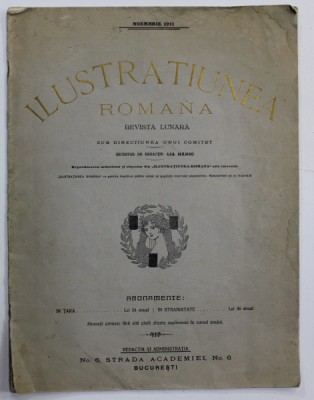 ILUSTRATIUNEA ROMANA, , NOIEMBRIE 1911 foto