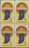 SUA 1966 - Indiana, bloc de 4 neuzat