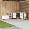 VidaXL Dulap de depozitare pentru bucătărie cu raft cu ușă Alb Oţel 874990