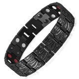 Bratara magnetica din otel inoxidabil, black, model SY116QD