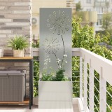 vidaXL Ghiveci de Grădină cu Panou Decorativ Argintiu 50 x 140 cm