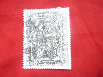 Serie 1 valoare Franta 1991 - Pictura Fr. Ronan ,stampilat foto