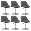 VidaXL Scaune de sufragerie pivotante, 6 buc, gri &icirc;nchis, catifea 3088770