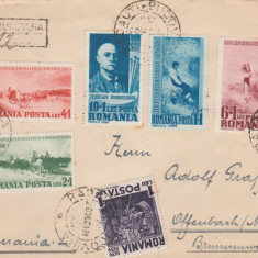 1938 Romania - Plic Bucovina circulat cu seria completa Centenarul N. Grigorescu