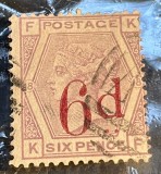 Anglia -Victoria-6p / 6p-1883-Wmk.&#039;&#039;fir de trandafir&quot;-placa 18 cota 150 Eur