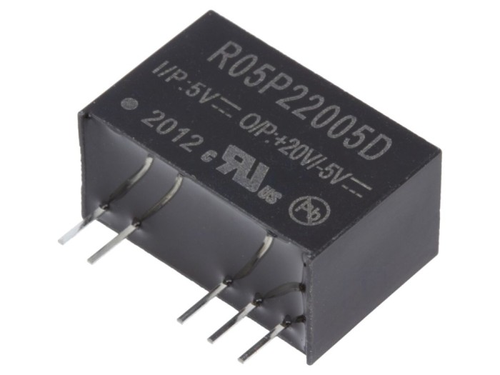 Convertor DC/DC 2W, 20V și -5V