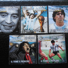 Sao Tome si Principe-Sport,Fotbal ,Maradona-serie completa ,MNH