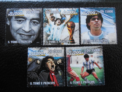 Sao Tome si Principe-Sport,Fotbal ,Maradona-serie completa ,MNH foto