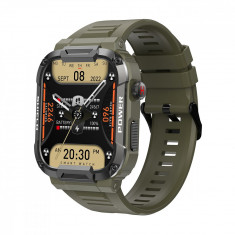 Ceas SmartWatch Militar MK66, ANDROTEK®, Bratara Silicon, Rezistent apa ip68, Wireless, Bluetooth5.3, Ecran 1.85Inch, 240x280 Pixels, Baterie 400mAh,