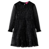 Rochie pentru copii cu m&acirc;neci lungi, negru, 116