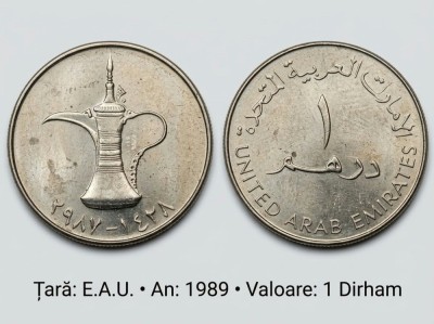D3 / EAU 1989 1 dirham aUNC foto