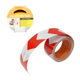 Banda reflectorizanta rosu-alb cu sageata autoadeziva 50mm x 5m HighPower