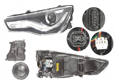 Far Audi A1 (8x), 04.2010-01.2015, fata, Stanga, bi-xenon; cu LED daytime running light; D3S+LED; electric; fara motoras; fara LED controlling unit, foto