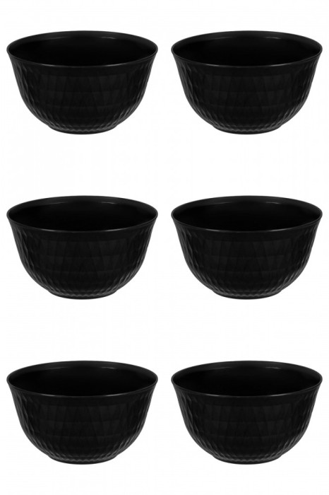 Set boluri, 6 piese, 4.5 l, Plastic, Negru