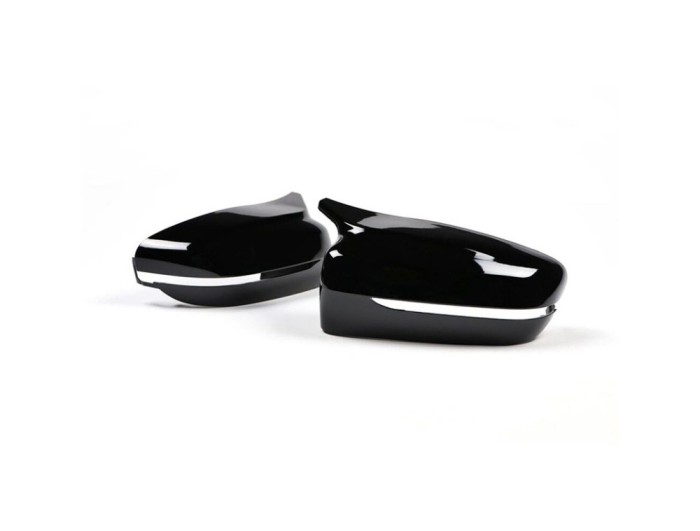 Set 2 Buc. Capace Oglinzi Laterale tip Batman Compatibile BMW Seria 5 G30 An 2017-2020, Negru lucios