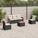 Gossi set mobilier de gradina cu perne, 6 piese, negru, poliratan