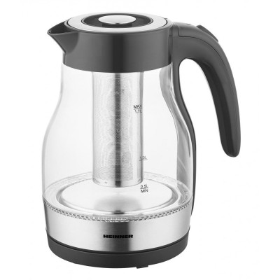Fierbator electric cu filtru ceai Heinner, 1850-2200 W, 1.7 l, filtru detasabil, Negru foto